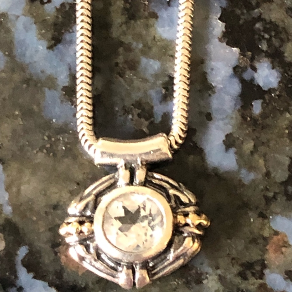 Lagos Caviar White topaz Pendant Necklace